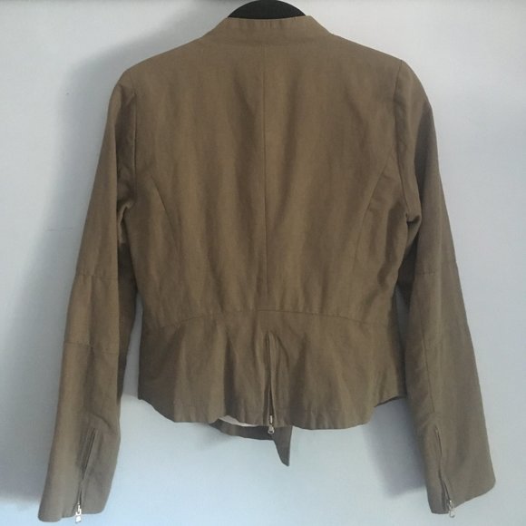 Linen/Cotton Moto Jacket - Picture 3 of 4